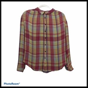 ANTHROPOLOGY Holding Horses Plaid Button Down